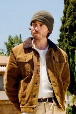 Builders Cable Stretch Sherpa Lined Trucker Jacket