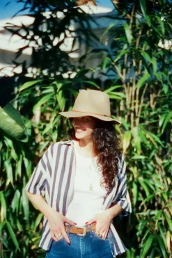 Mykonos Stripe Boyfriend S/S Woven Shirt