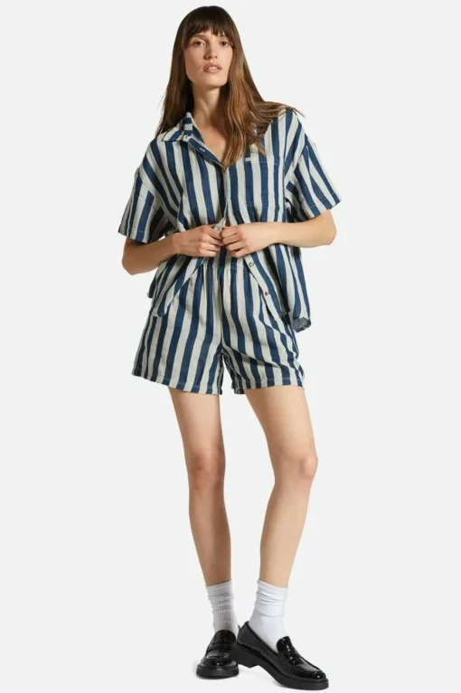 Mykonos Stripe Boyfriend S/S Woven Shirt