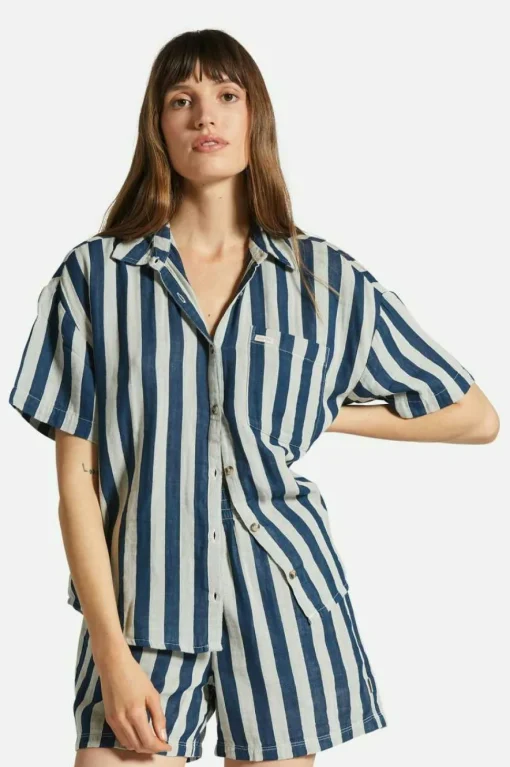 Mykonos Stripe Boyfriend S/S Woven Shirt