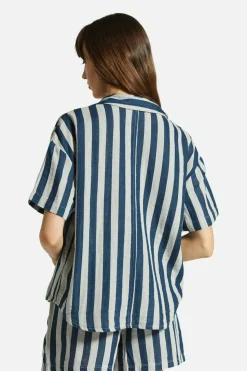 Mykonos Stripe Boyfriend S/S Woven Shirt