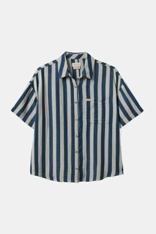 Mykonos Stripe Boyfriend S/S Woven Shirt