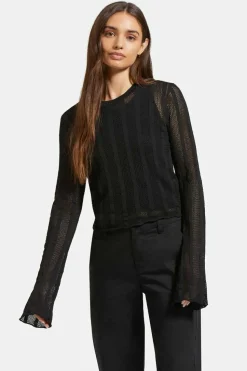 Sheer L/S Knit Top