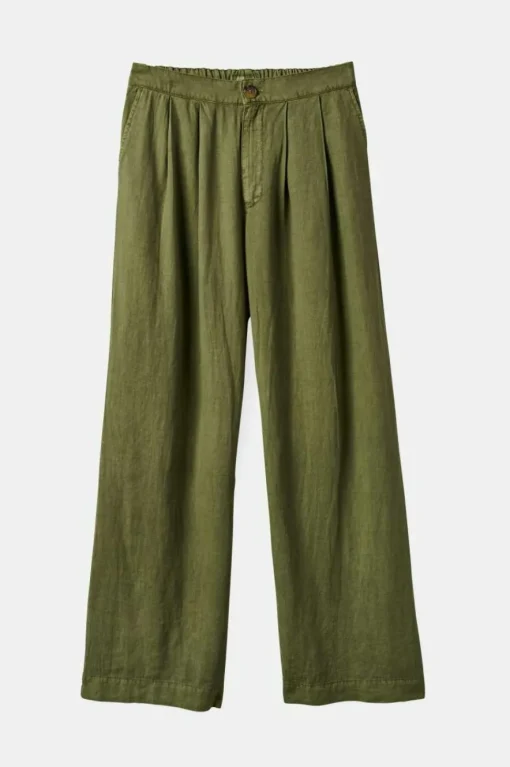 Vintage Linen Blend Wide Leg Pant
