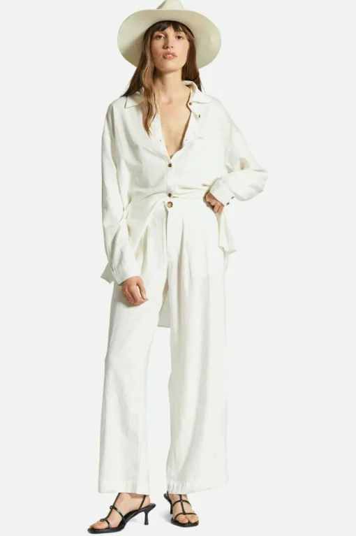 Vintage Linen Blend Wide Leg Pant